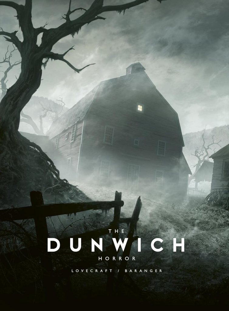 A farm cloaked in fog at Dunwich as illustrated by Baranger